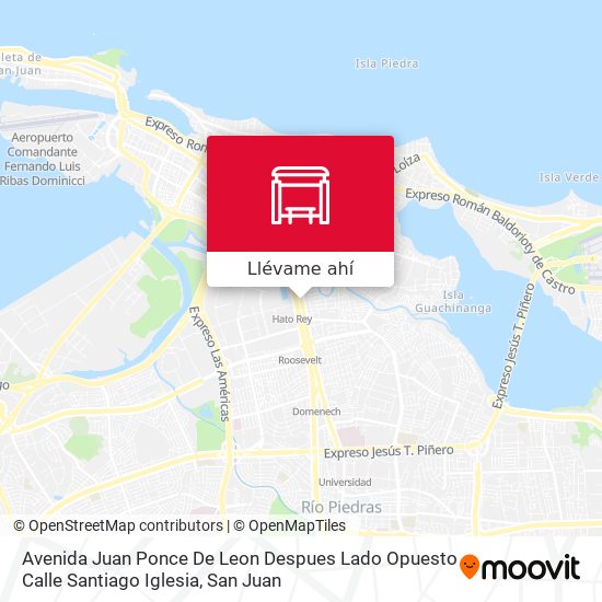 Mapa de Avenida Juan Ponce De Leon Despues Lado Opuesto Calle Santiago Iglesia