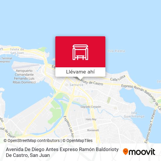 Mapa de Avenida De Diego Antes Expreso Ramón Baldorioty De Castro