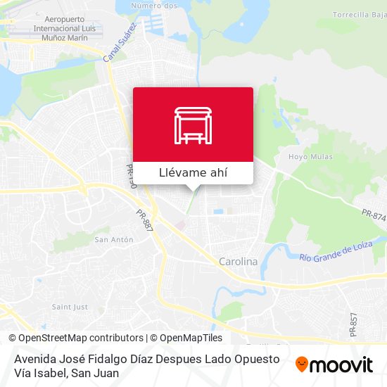 Mapa de Avenida José Fidalgo Díaz Despues Lado Opuesto Vía Isabel