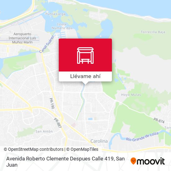 Mapa de Avenida Roberto Clemente Despues Calle 419