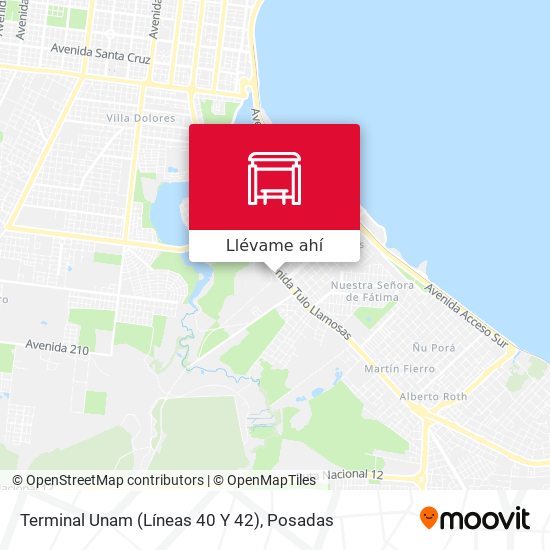 Mapa de Terminal Unam (Líneas 40 Y 42)