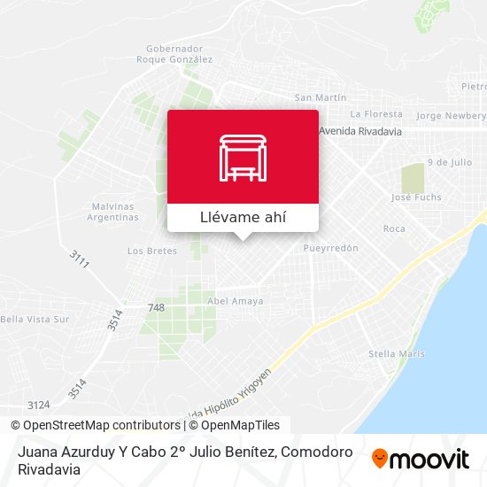 Mapa de Juana Azurduy Y Cabo 2º Julio Benítez