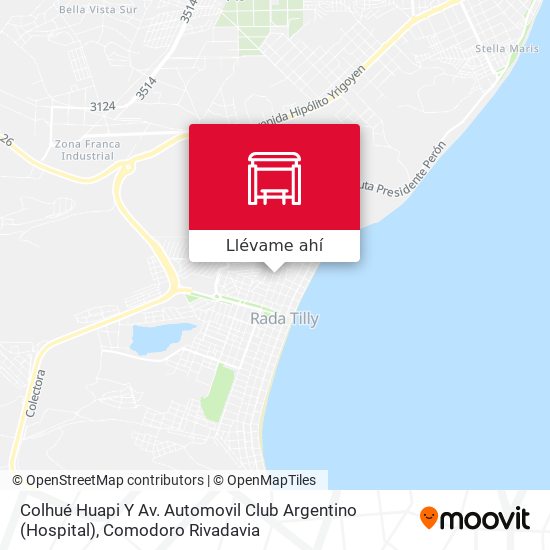 Mapa de Colhué Huapi Y Av. Automovil Club Argentino (Hospital)