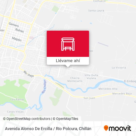 Mapa de Avenida Alonso De Ercilla / Río Polcura