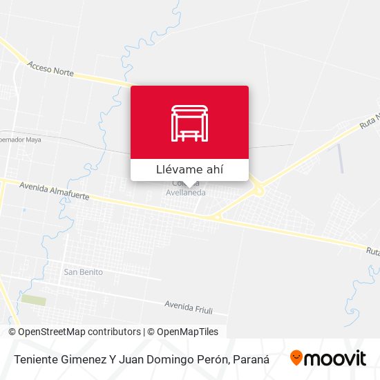 Mapa de Teniente Gimenez Y Juan Domingo Perón