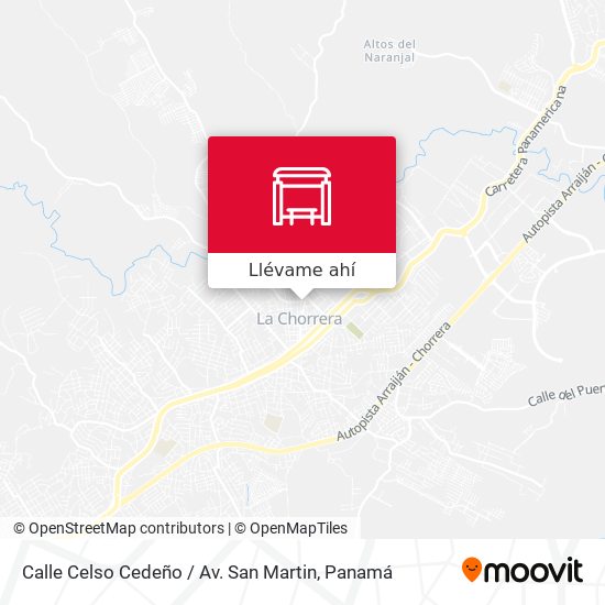 Mapa de Calle Celso Cedeño / Av. San Martin