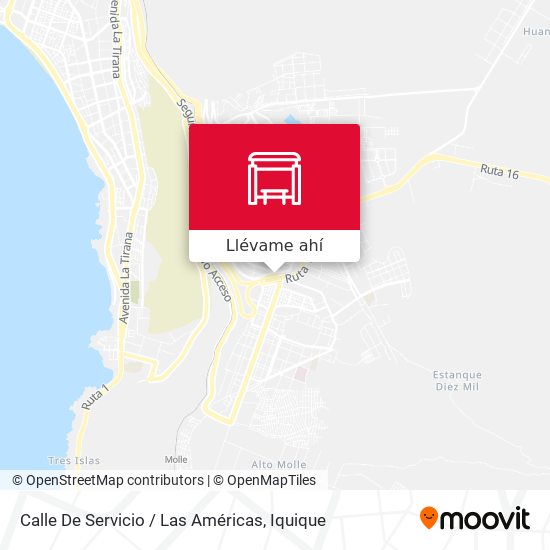 Mapa de Calle De Servicio / Las Américas