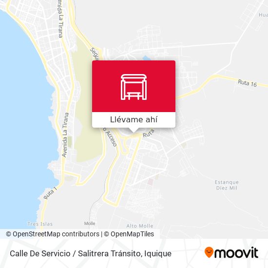 Mapa de Calle De Servicio / Salitrera Tránsito