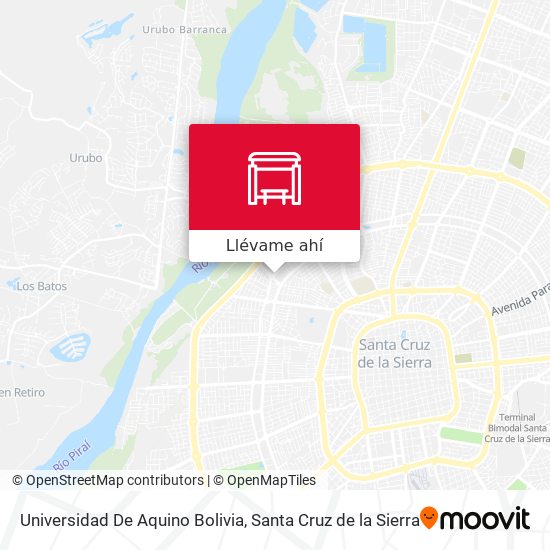 Mapa de Universidad De Aquino Bolivia