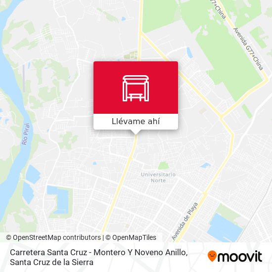 Mapa de Carretera Santa Cruz - Montero Y Noveno Anillo