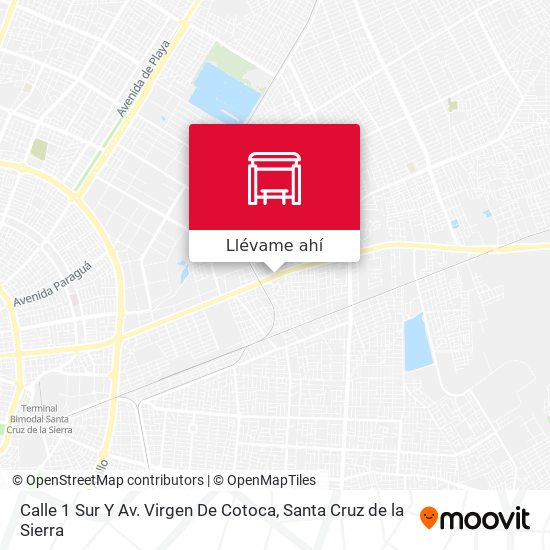 Mapa de Calle 1 Sur Y Av. Virgen De Cotoca