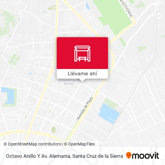 Mapa de Octavo Anillo Y Av. Alemania