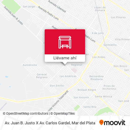 Mapa de Av. Juan B. Justo X Av. Carlos Gardel