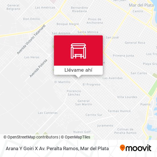 Mapa de Arana Y Goiri X Av. Peralta Ramos