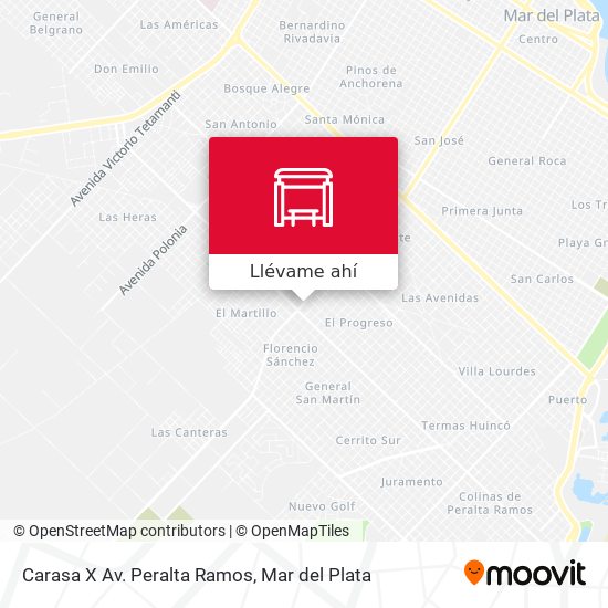 Mapa de Carasa X Av. Peralta Ramos