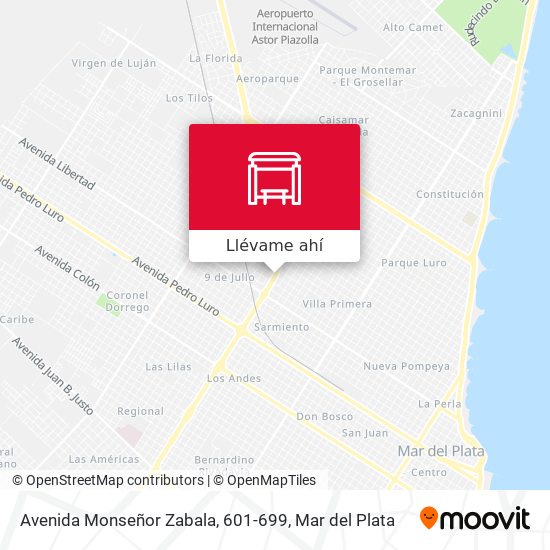 Mapa de Avenida Monseñor Zabala, 601-699