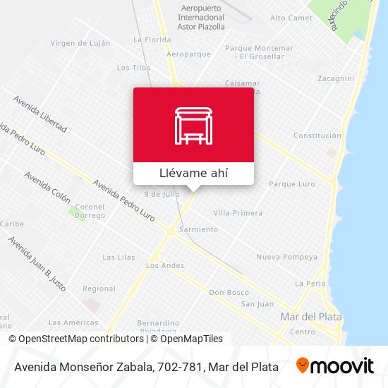Mapa de Avenida Monseñor Zabala, 702-781
