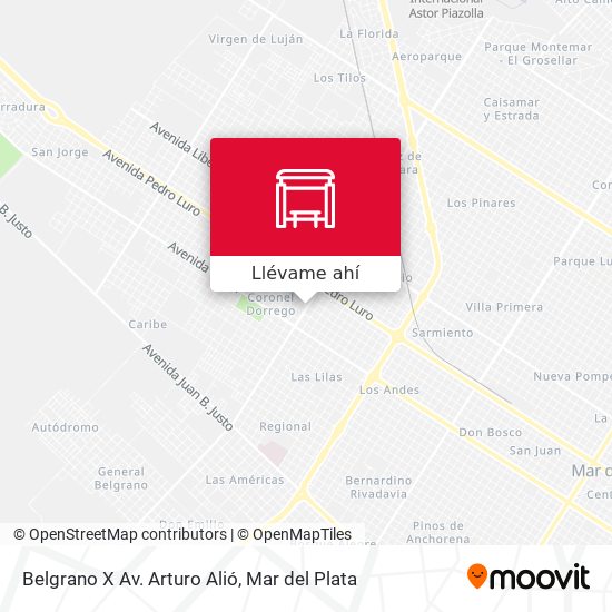 Mapa de Belgrano X Av. Arturo Alió