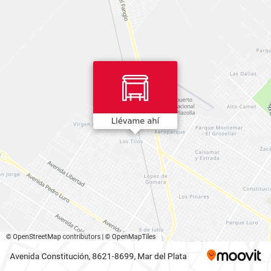 Mapa de Avenida Constitución, 8621-8699