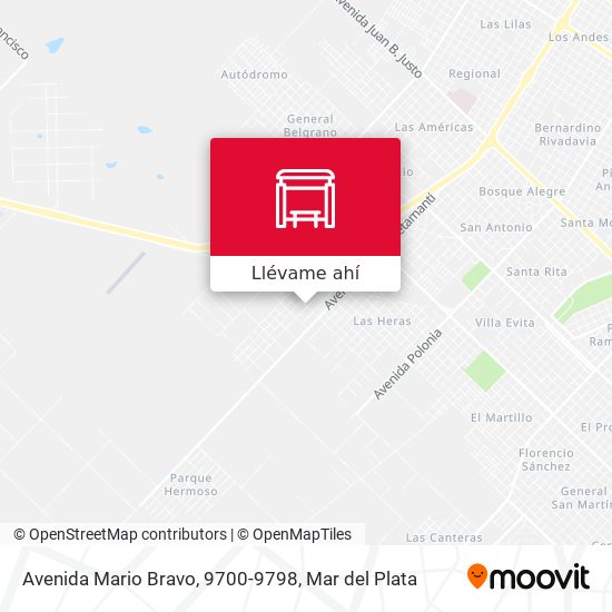 Mapa de Avenida Mario Bravo, 9700-9798