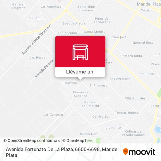 Mapa de Avenida Fortunato De La Plaza, 6600-6698