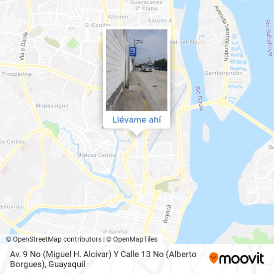 Mapa de Av. 9 No (Miguel H. Alcivar) Y Calle 13 No (Alberto Borgues)