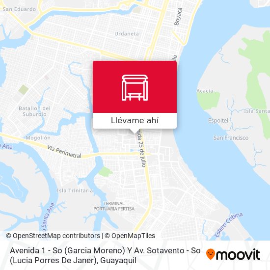 Mapa de Avenida 1 - So (Garcia Moreno) Y Av. Sotavento - So (Lucia  Porres De Janer)