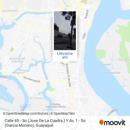 Mapa de Calle 45 - So (Jose De La Cuadra ) Y  Av. 1 - So (Garcia Moreno)