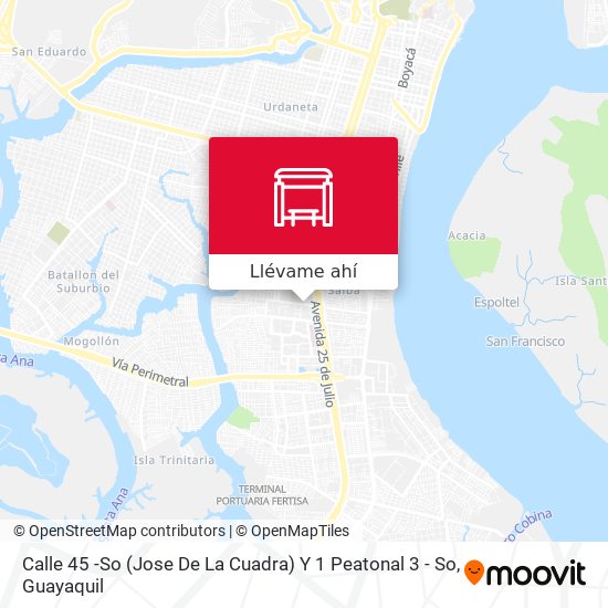 Mapa de Calle 45 -So (Jose De La Cuadra)  Y  1  Peatonal 3 - So