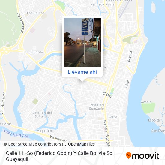 Mapa de Calle 11 -So (Federico Godin)  Y Calle Bolivia-So