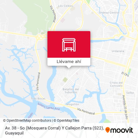 Mapa de Av. 38 - So  (Mosquera Corral)   Y  Callejon Parra (S22)