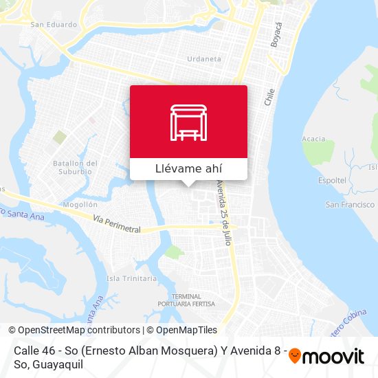 Mapa de Calle 46 - So (Ernesto Alban Mosquera) Y Avenida 8 - So