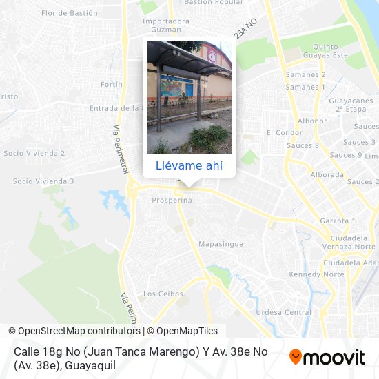 Mapa de Calle 18g No (Juan Tanca Marengo) Y Av. 38e No (Av. 38e)
