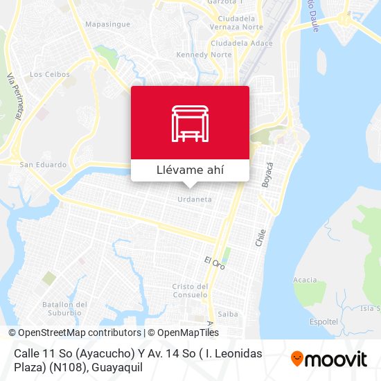 Mapa de Calle 11 So (Ayacucho) Y Av. 14 So ( I. Leonidas Plaza) (N108)