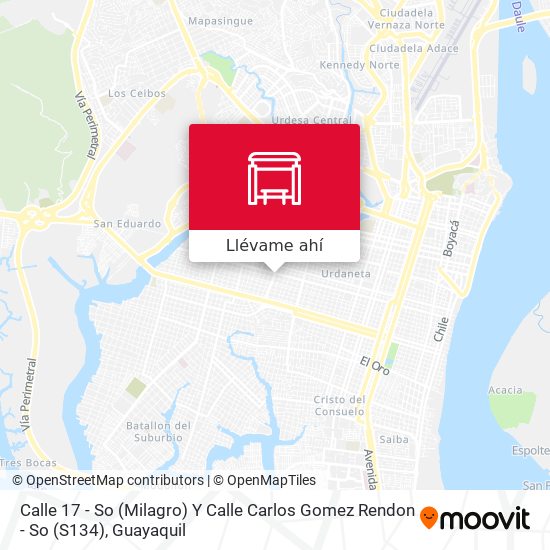 Mapa de Calle  17 - So (Milagro)  Y  Calle Carlos Gomez Rendon - So (S134)