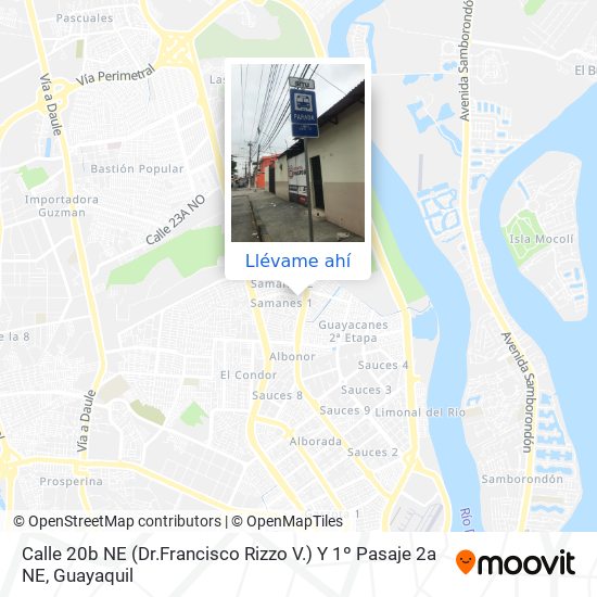 Mapa de Calle 20b NE (Dr.Francisco Rizzo V.) Y 1º Pasaje 2a NE