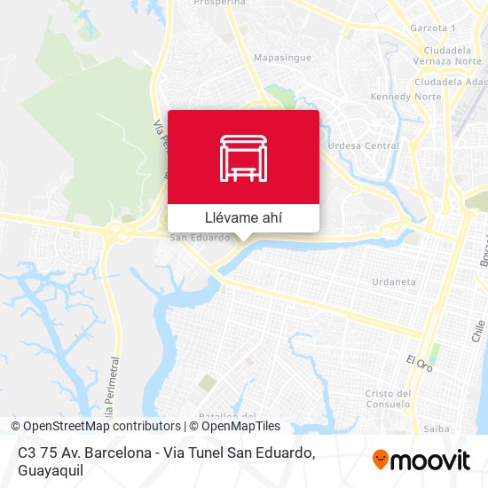 Mapa de C3 75 Av. Barcelona - Via Tunel San Eduardo