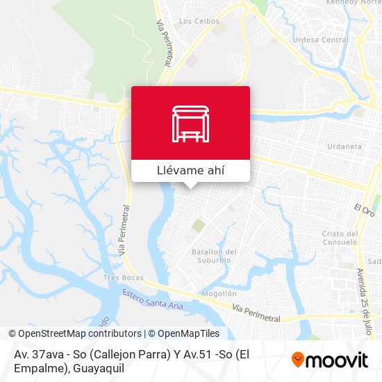 Mapa de Av. 37ava - So (Callejon Parra) Y Av.51 -So (El Empalme)