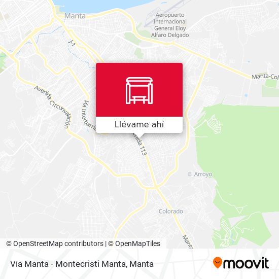 Mapa de Vía Manta - Montecristi Manta