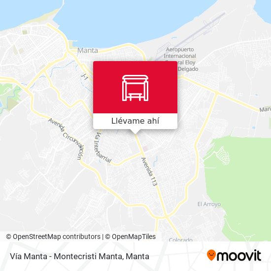 Mapa de Vía Manta - Montecristi Manta