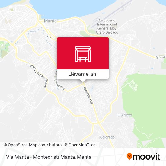 Mapa de Vía Manta - Montecristi Manta