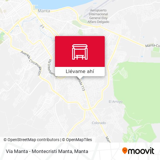 Mapa de Vía Manta - Montecristi Manta