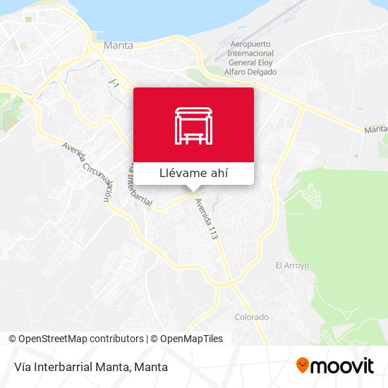 Mapa de Vía Interbarrial Manta