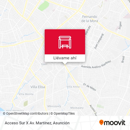 Mapa de Acceso Sur X Av. Martínez