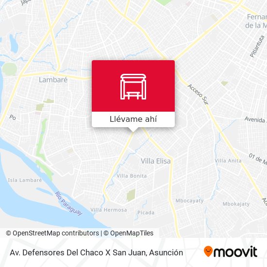 Mapa de Av. Defensores Del Chaco X San Juan