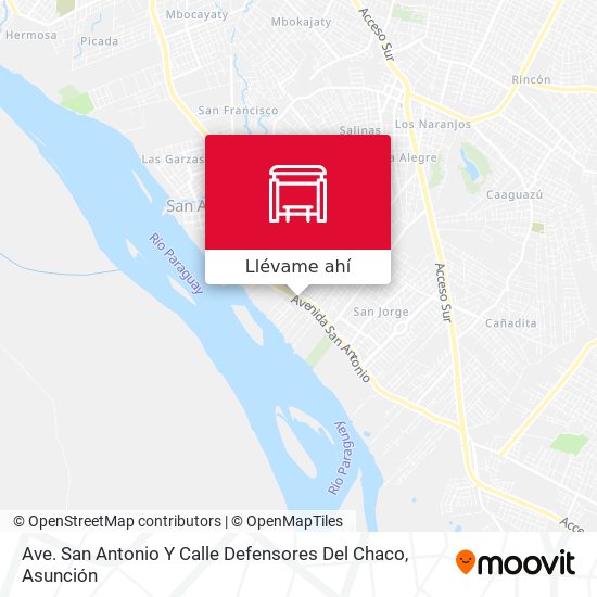Mapa de Ave. San Antonio Y Calle Defensores Del Chaco