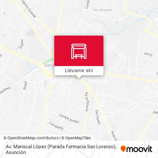 Mapa de Av. Mariscal López (Parada Farmacia San Lorenzo)