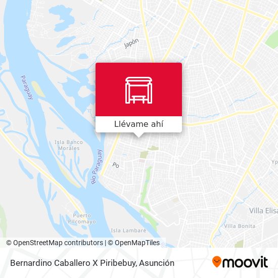 Mapa de Bernardino Caballero X Piribebuy