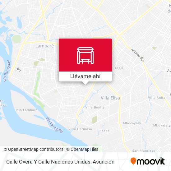 Mapa de Calle Overa Y Calle Naciones Unidas