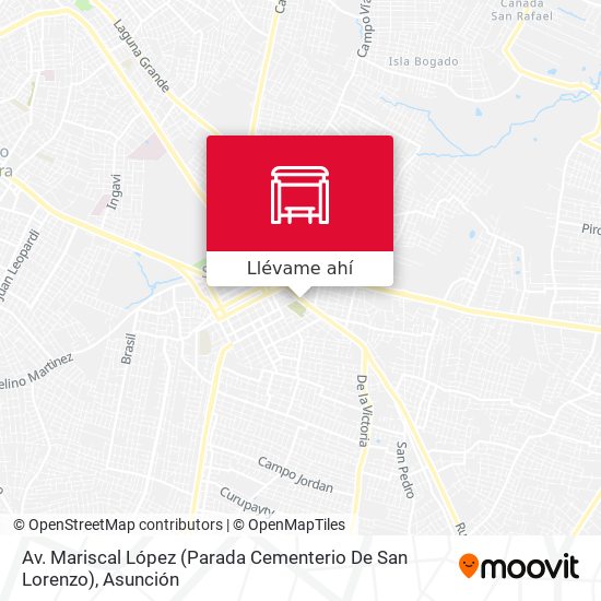 Mapa de Av. Mariscal López (Parada Cementerio De San Lorenzo)